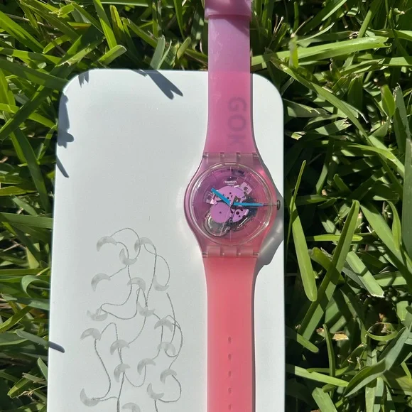 Swatch Pink and Blue Transparent Watch 🌸 - Picture 3 of 3